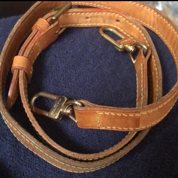LOUIS VUITTON Replacement Vachetta Leather Shoulder Strap with LV Clasps - Picture 1 of 5